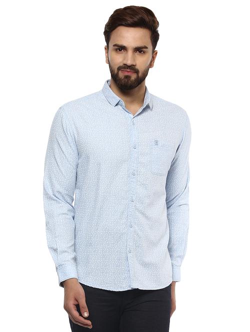 light blue cotton casual shirt - 14997345 - Standard Image - 0