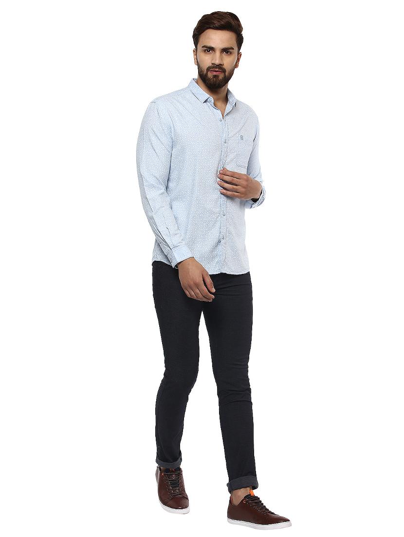 light blue cotton casual shirt - 14997345 - Standard Image - 3