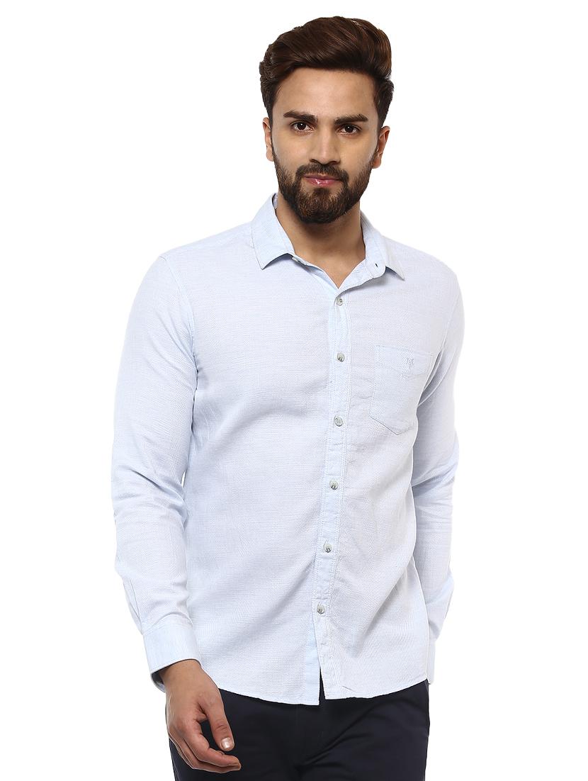 light blue cotton casual shirt - 14997358 - Zoom Image - 0