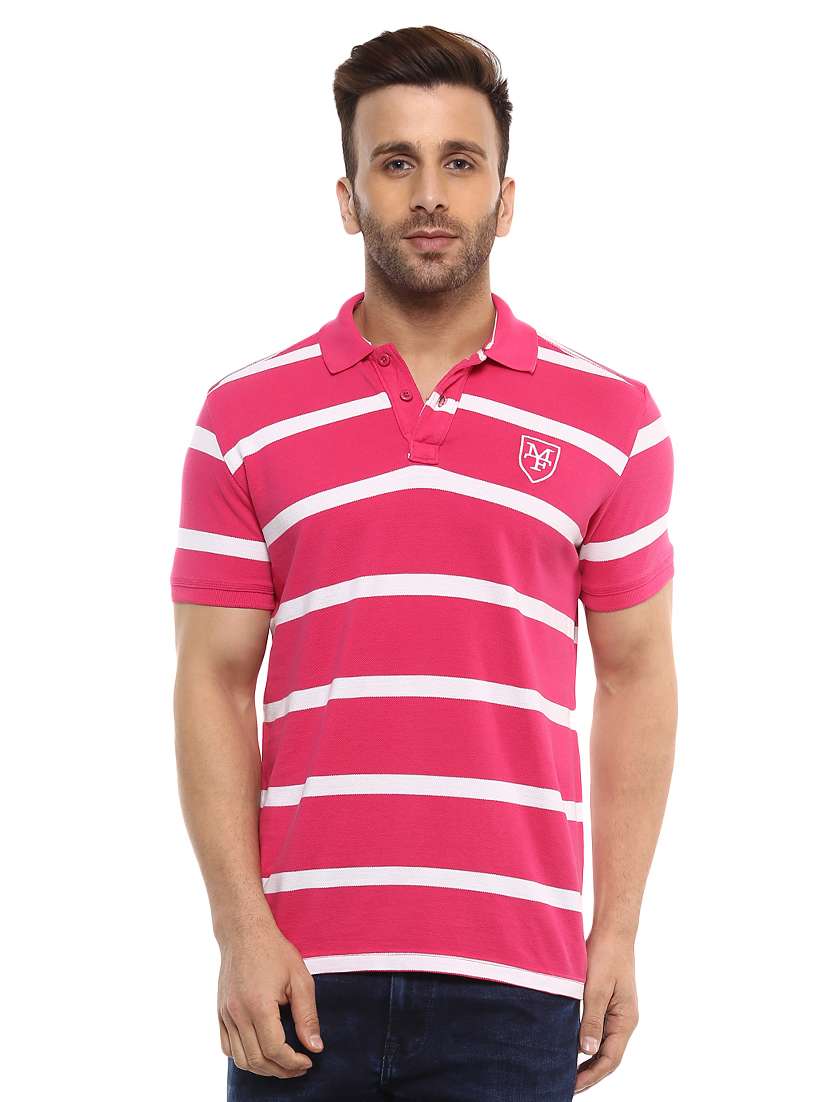 pink cotton polo t-shirt - 14997366 - Zoom Image - 0