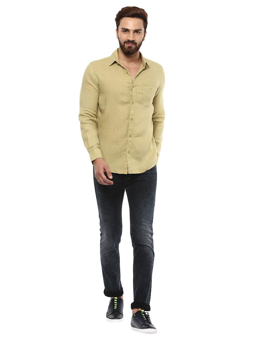 green linen casual shirt - 14997368 - Standard Image - 3