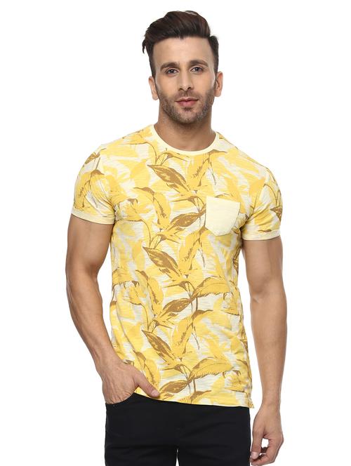 yellow cotton pocket t-shirt - 14997374 - Standard Image - 0