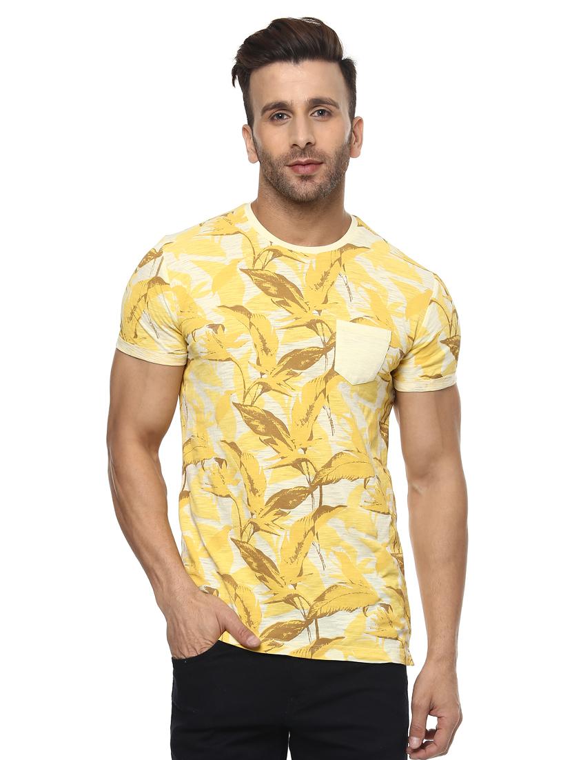 yellow cotton pocket t-shirt - 14997374 - Zoom Image - 0