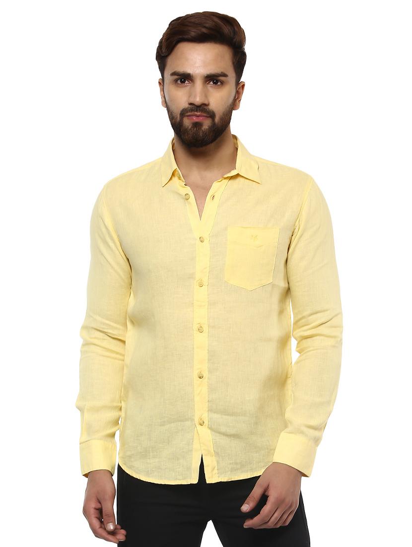 yellow linen casual shirt - 14997375 - Zoom Image - 0