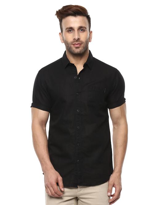 black linen casual shirt - 14997395 -  Standard Image - 0