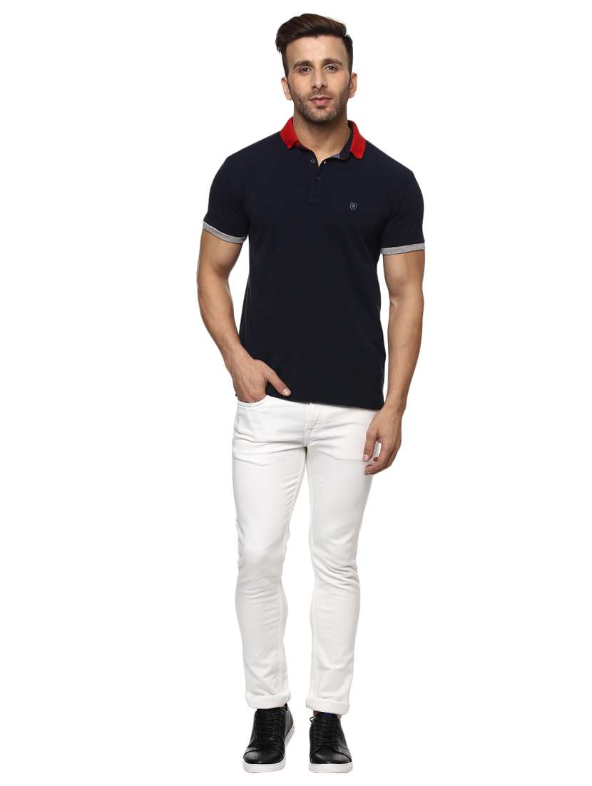 navy blue cotton t-shirt - 14997439 - Standard Image - 3