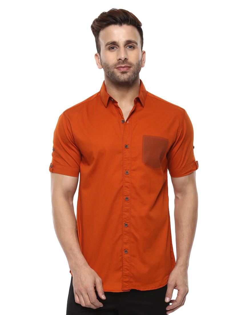 orange cotton casual shirt - 14997454 - Zoom Image - 0