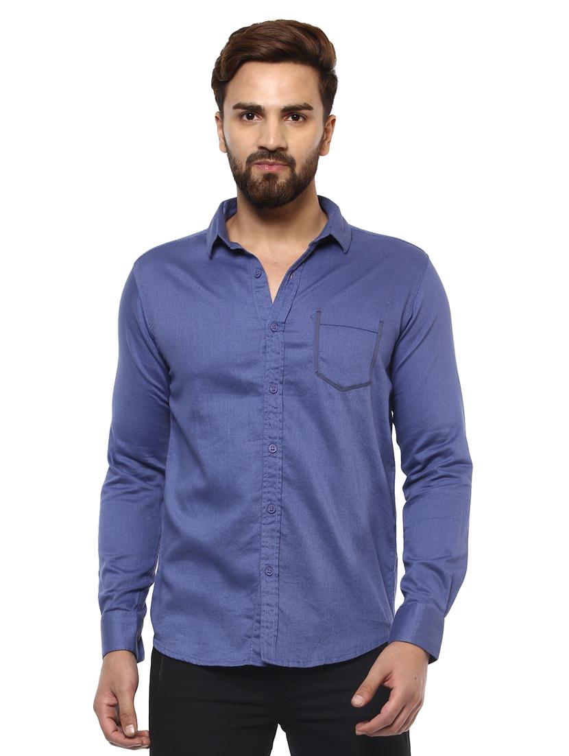 blue cotton casual shirt - 14997459 - Zoom Image - 0