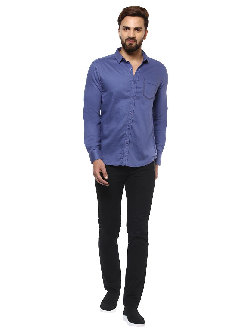 blue cotton casual shirt - 14997459 - Standard Image - 3