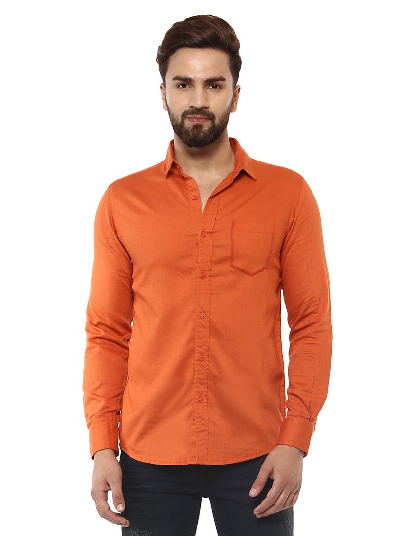 orange cotton casual shirt - 14997461 - Zoom Image - 0