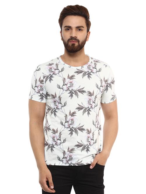 white cotton all over print tshirt - 14997468 - Standard Image - 0