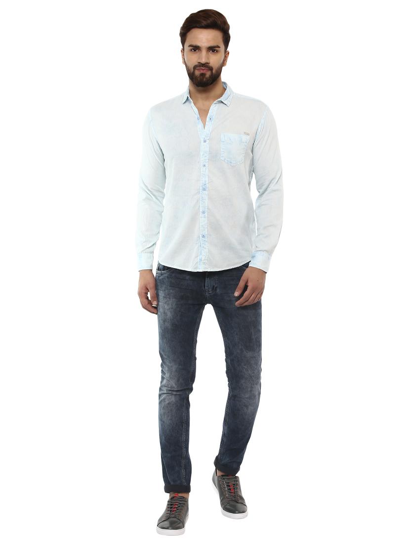 light blue cotton casual shirt - 14997481 - Standard Image - 3