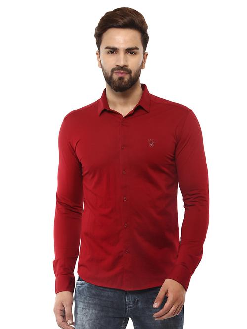 red cotton casual shirt - 14997515 - Standard Image - 0