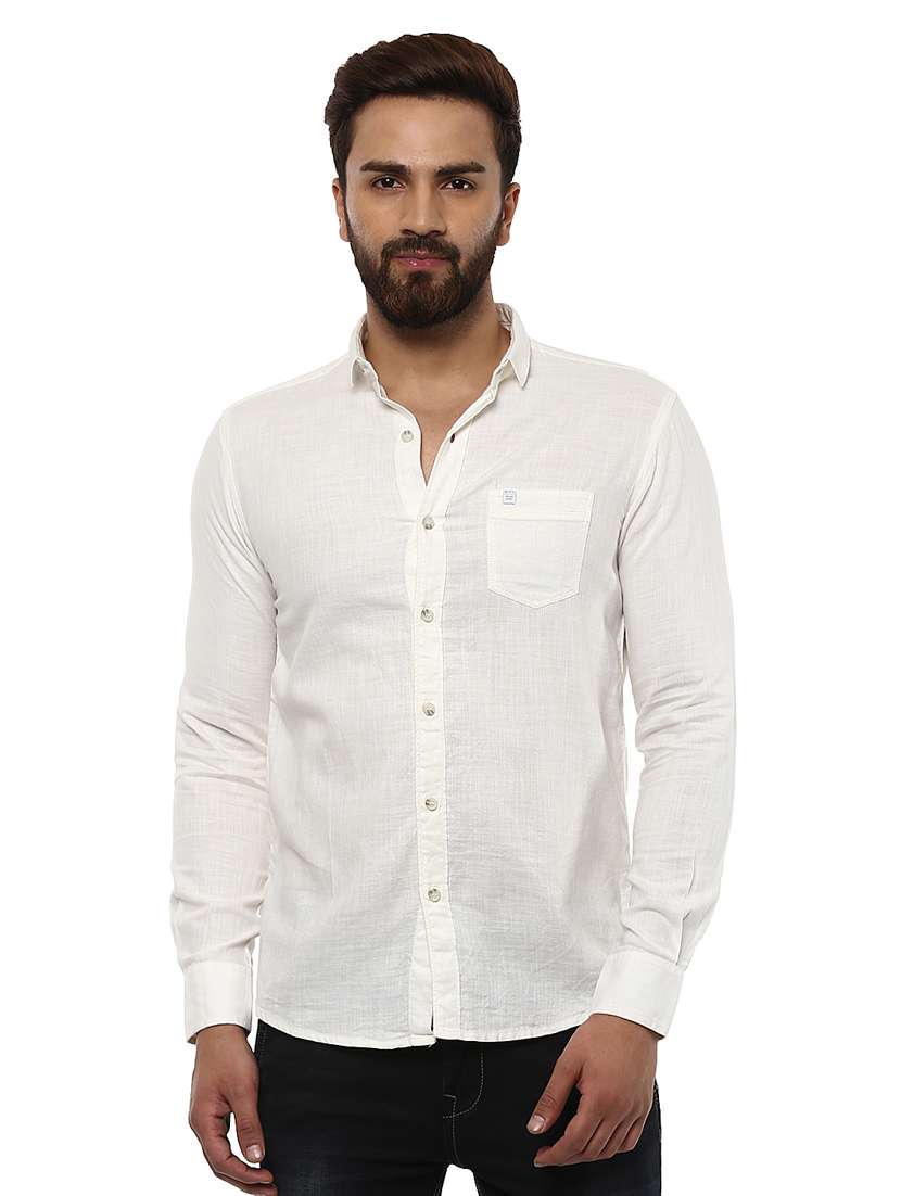 white cotton casual shirt - 14997525 - Zoom Image - 0