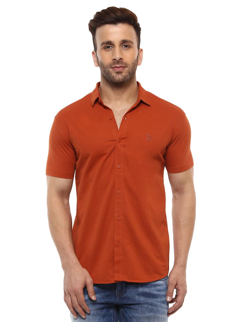 orange cotton casual shirt - 14997528 - Zoom Image - 0