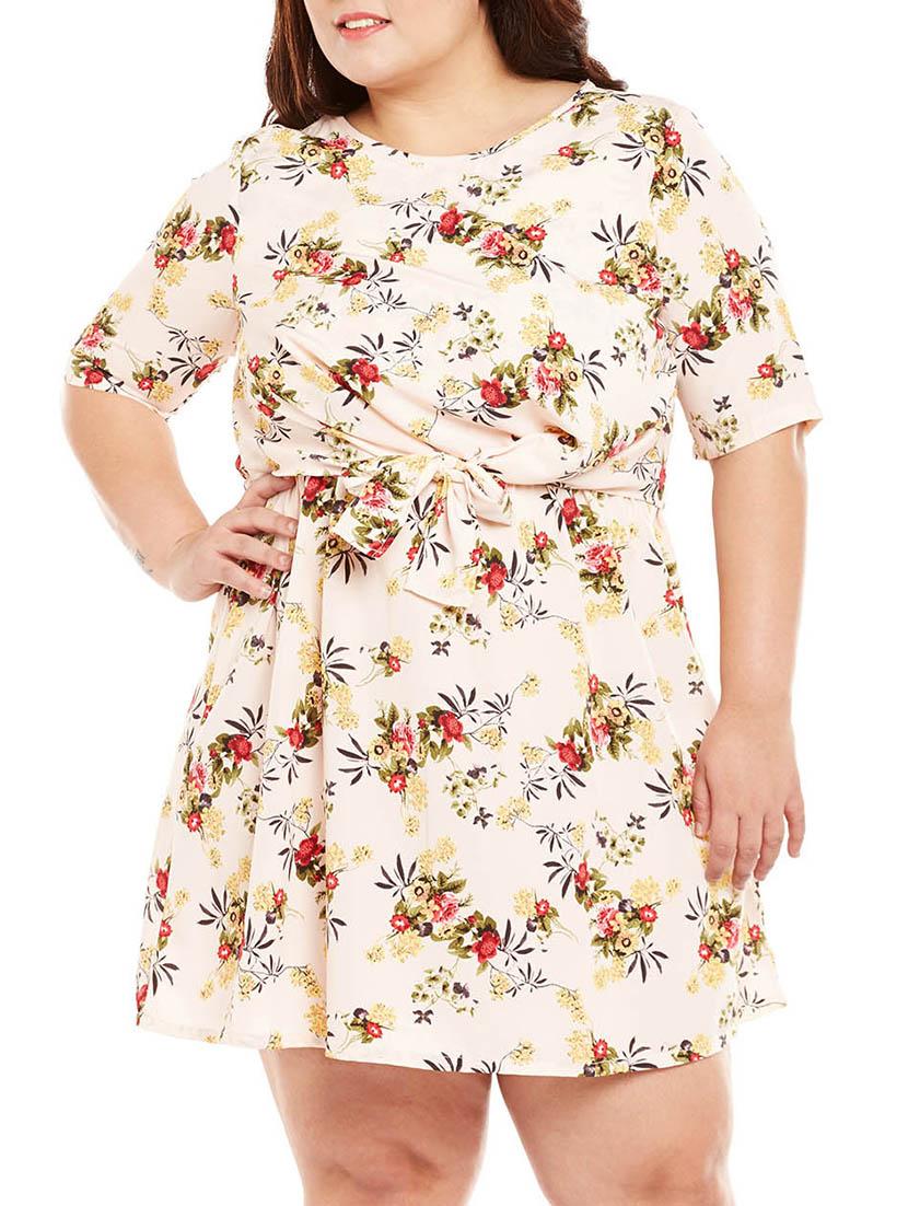 pink floral plus dress - 14997760 -  Zoom Image - 0