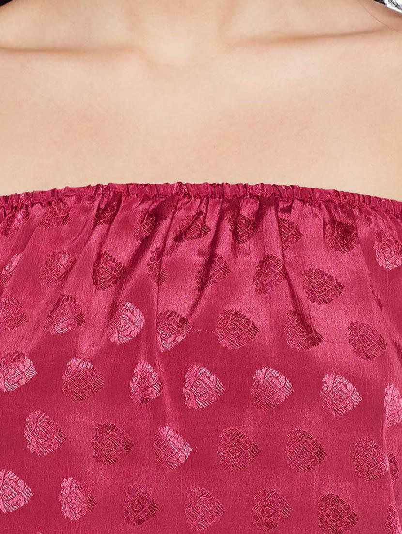 off shoulder jacquard top - 14997811 - Standard Image - 3