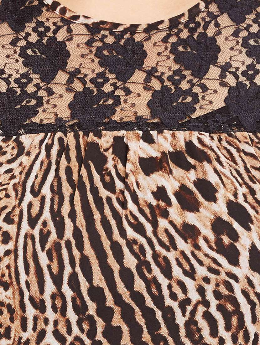 lace paneled animal print plus top - 14997832 - Standard Image - 3