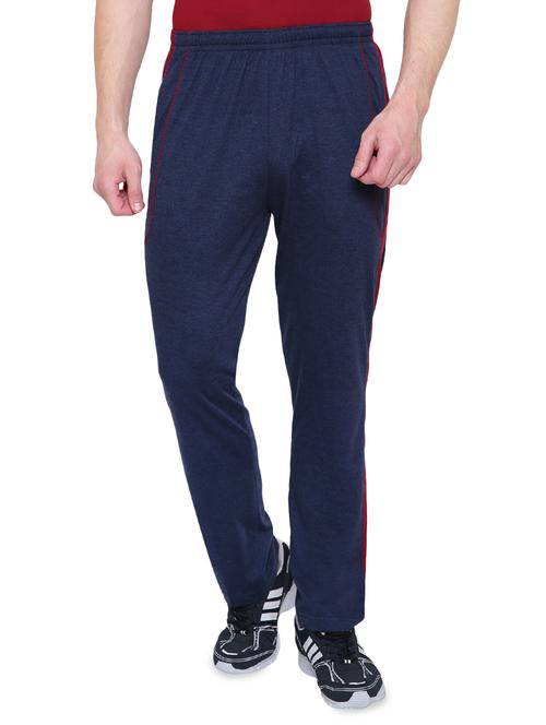 blue cotton full length track pant - 14999902 - Standard Image - 0