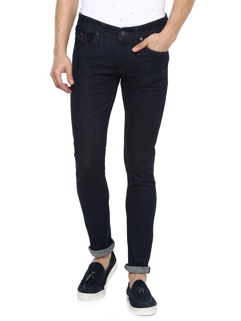 navy blue cotton plain jeans - 15000669 -  Zoom Image - 0