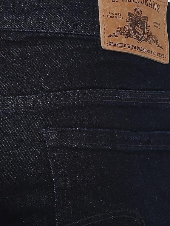 navy blue cotton plain jeans - 15000669 - Standard Image - 3
