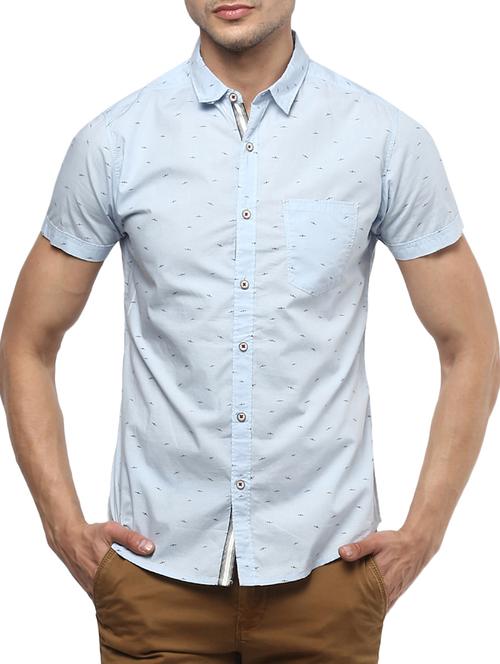 light blue cotton casual shirt - 15000739 - Standard Image - 0