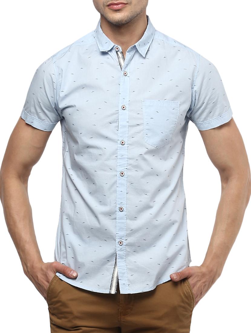 light blue cotton casual shirt - 15000739 - Zoom Image - 0
