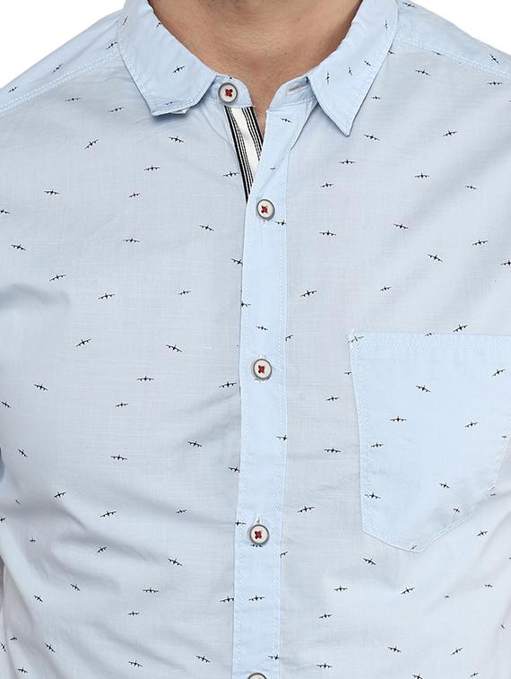 light blue cotton casual shirt - 15000739 - Standard Image - 3