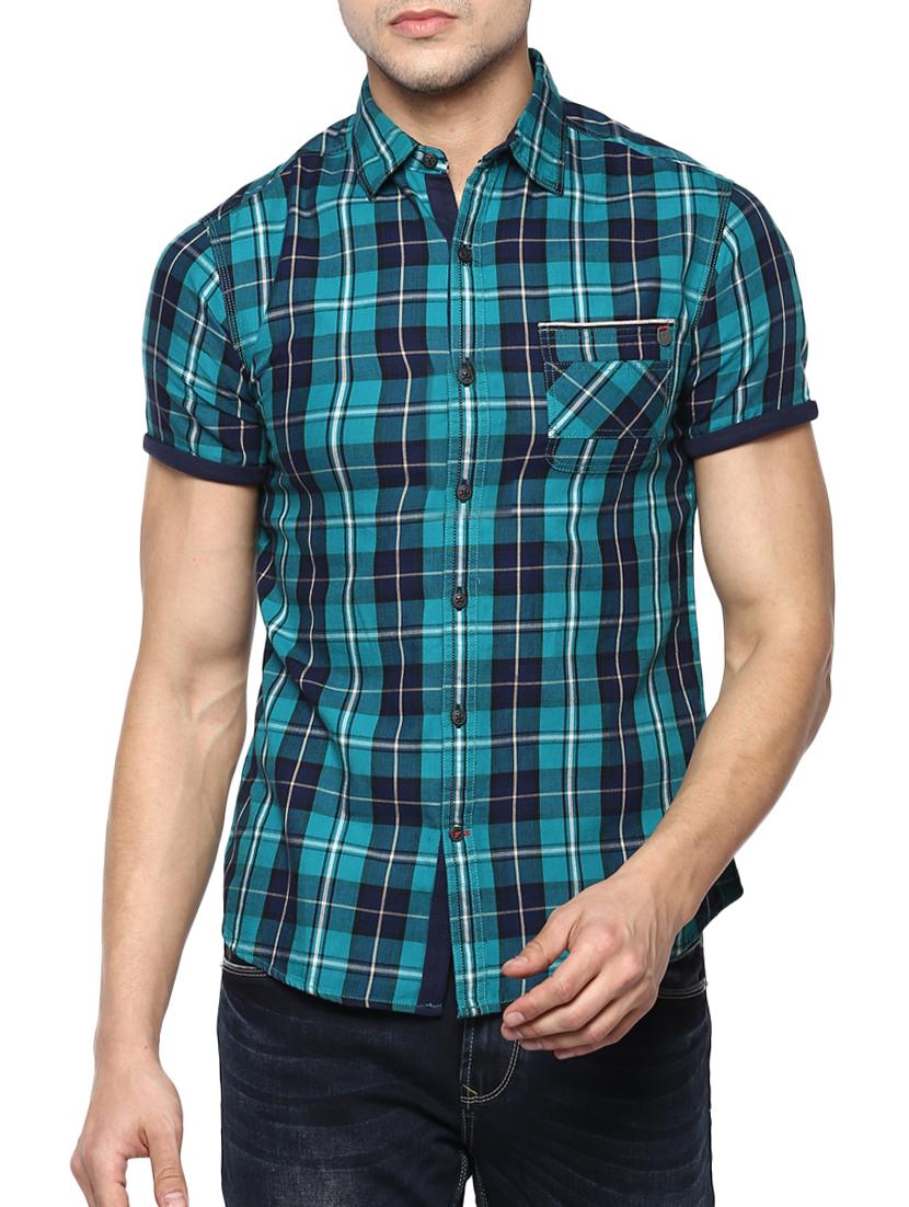 blue cotton casual shirt - 15000743 - Zoom Image - 0