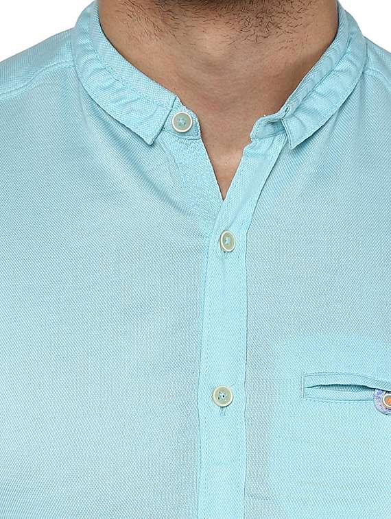 blue cotton casual shirt - 15000748 - Standard Image - 3