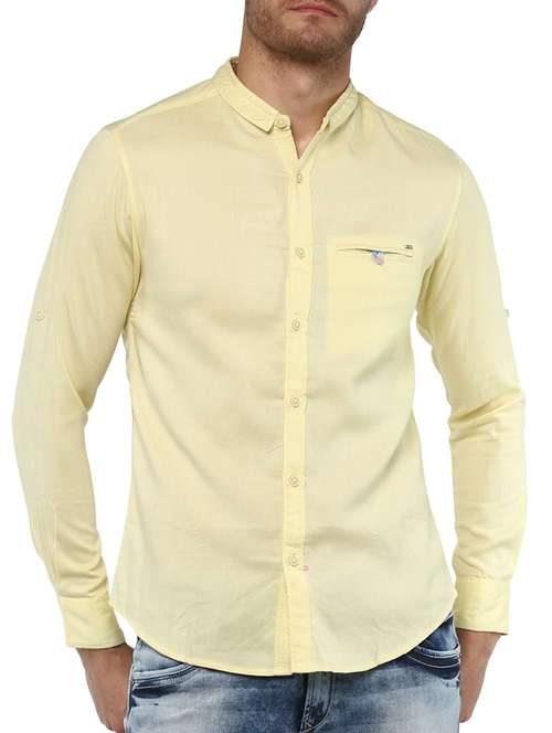 yellow cotton casual shirt - 15000750 -  Standard Image - 0