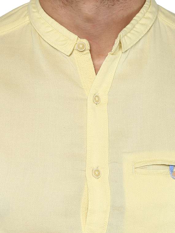 yellow cotton casual shirt - 15000750 - Standard Image - 3