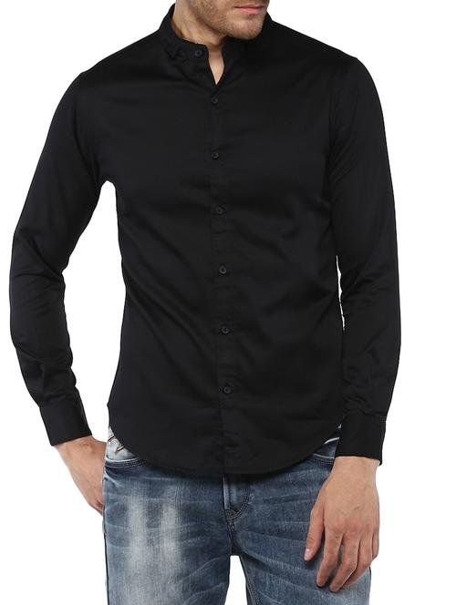 black cotton casual shirt - 15000752 -  Standard Image - 0