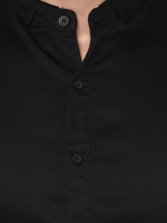 black cotton casual shirt - 15000752 - Standard Image - 3