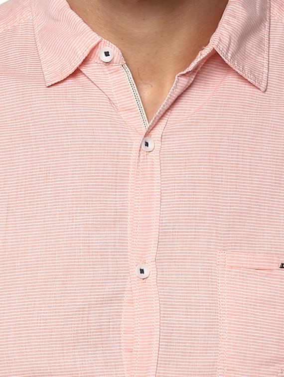 pink cotton casual shirt - 15000768 - Standard Image - 3