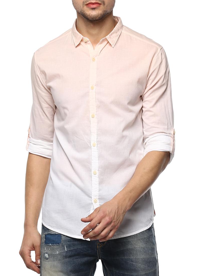 peach cotton casual shirt - 15000770 - Zoom Image - 0