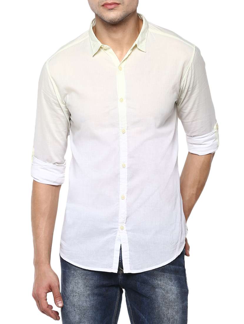 yellow cotton casual shirt - 15000772 - Zoom Image - 0