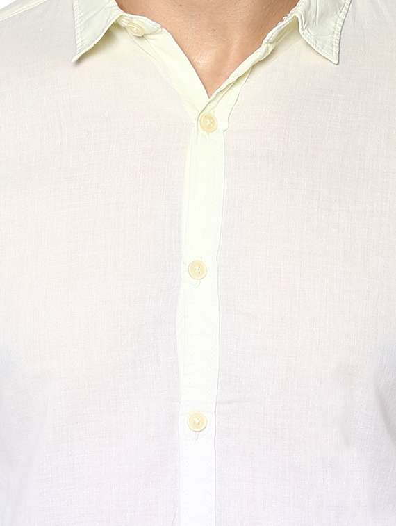 yellow cotton casual shirt - 15000772 - Standard Image - 3