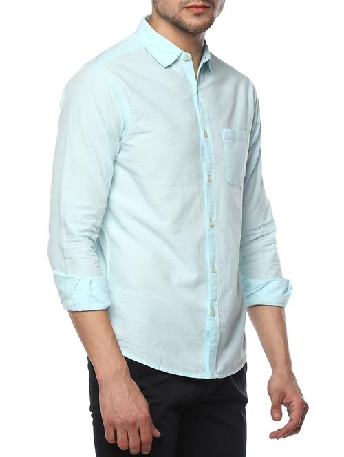 light blue cotton casual shirt - 15000773 -  Standard Image - 0