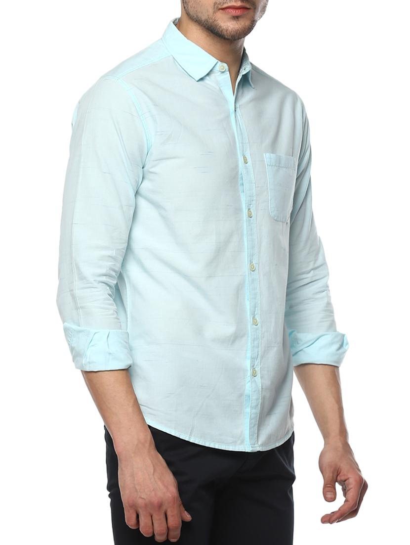 light blue cotton casual shirt - 15000773 -  Zoom Image - 0