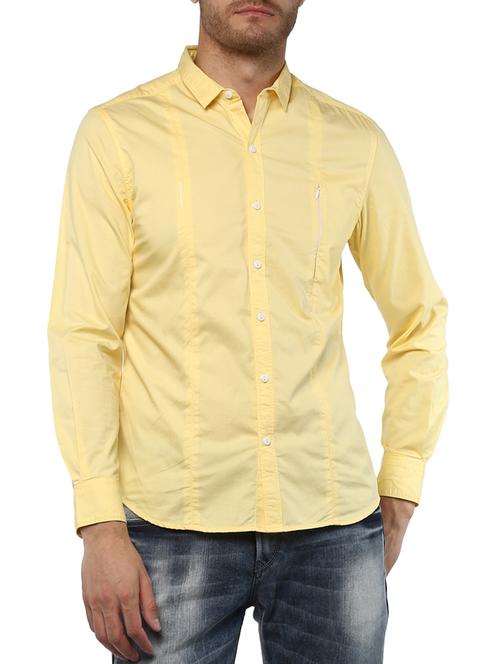 yellow cotton casual shirt - 15000776 - Standard Image - 0