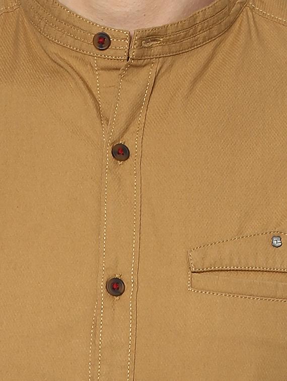 brown cotton casual shirt - 15000777 - Standard Image - 3