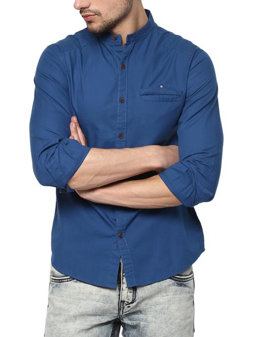 blue cotton casual shirt - 15000779 - Standard Image - 0
