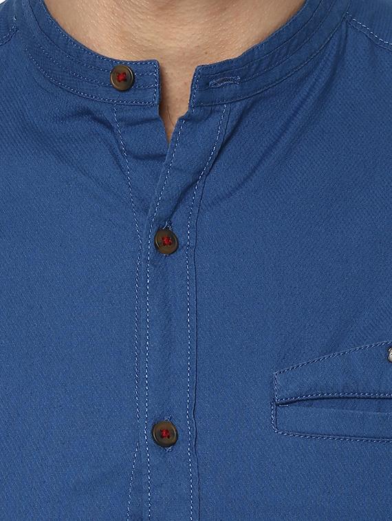blue cotton casual shirt - 15000779 - Standard Image - 3
