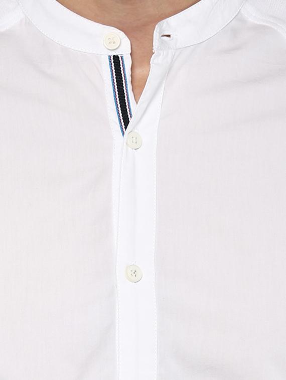 white cotton casual shirt - 15000784 - Standard Image - 3