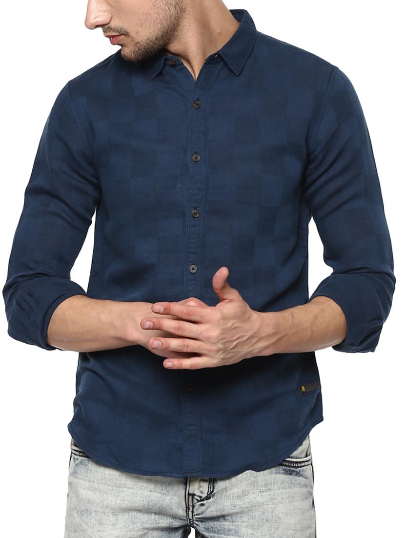 navy blue cotton t-shirt - 15000792 - Zoom Image - 0