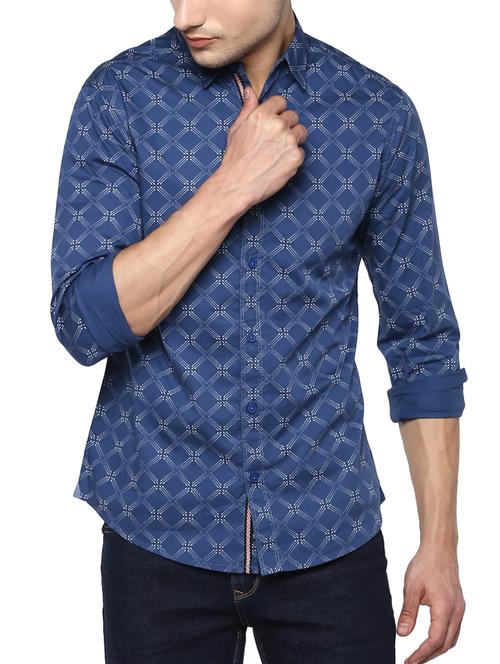 blue cotton casual shirt - 15000800 -  Standard Image - 0