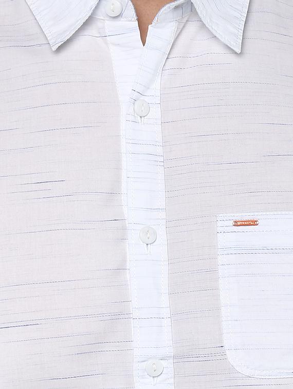 white cotton casual shirt - 15000807 - Standard Image - 3