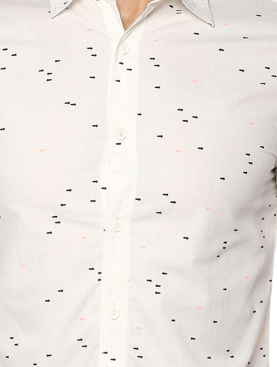 white cotton casual shirt - 15000822 - Standard Image - 3