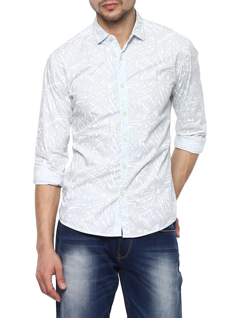 light blue cotton casual shirt - 15000825 -  Zoom Image - 0